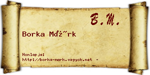 Borka Márk névjegykártya