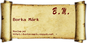 Borka Márk névjegykártya