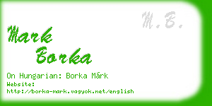 mark borka business card